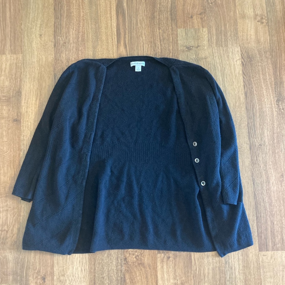 3/4 sleeve black cardigan